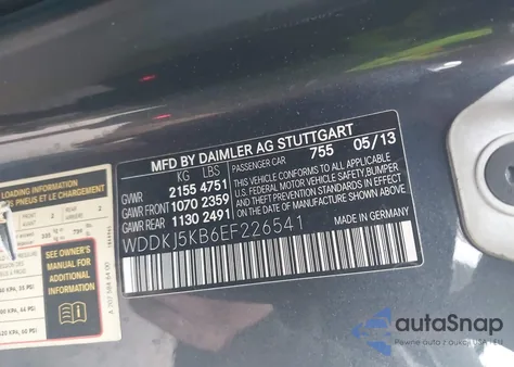 2014 Mercedes-Benz E 350 из США, поврежденный, VIN WDDKJ5KB6EF226541